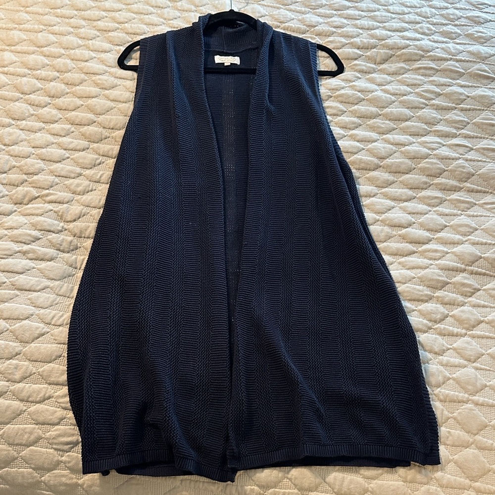 Mud Pie Navy Sleeveless Cardigan